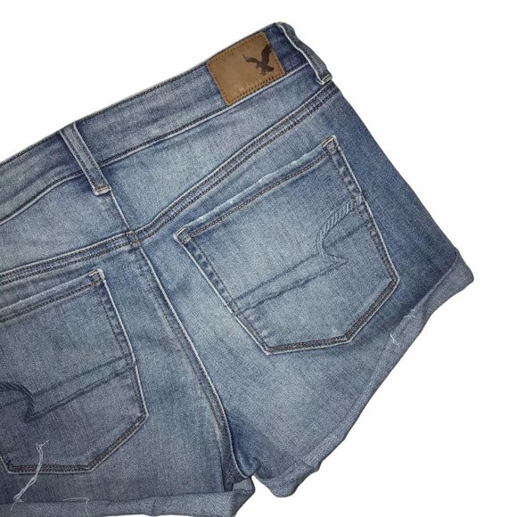 American Eagle Distressed Hi-Rise Shortie Shorts 8 - Picture 8 of 8